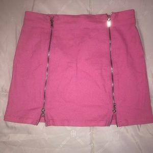 Pink Zipper mini Skirt